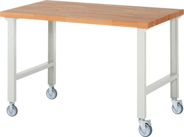 RAU Fahrbare Werkbank 7000-1, 1500x900x1000mm, je 2 Bockrollen und Lenkrollen, 05-7000-1-159B4S22.12