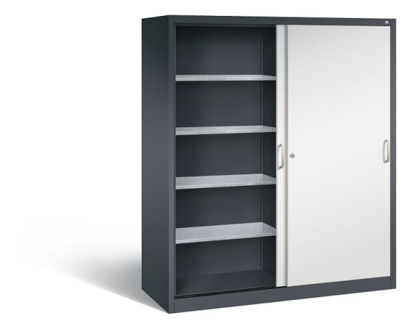 C+P Schiebetürenschrank Acurado, H1950xB1600xT600mm, Farbe: Schwarzgrau / Lichtgrau, Bügelgriff, 2169-00 S10170
