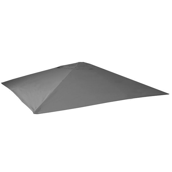 Mendler Ersatz-Bezug für Gastronomie Sonnenschirm HWC-D20, Sonnenschirmbezug Ersatzbezug, 5x5m (Ø7,2m) Polyester, anthrazit, 63087