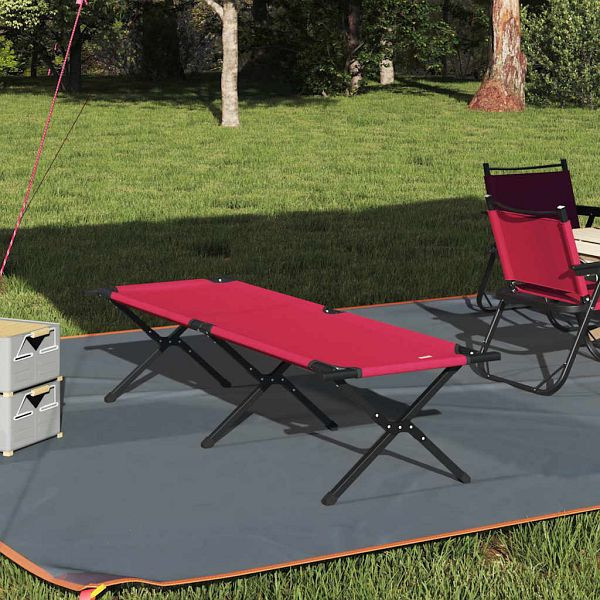 vidaXL Klapp Schlafbett fürs Camping Rot Oxford Stoff, 42003176