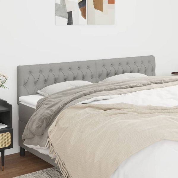 vidaXL Kopfteile 2 Stück Hellgrau 100x7x78/88 cm Stoff, 346382