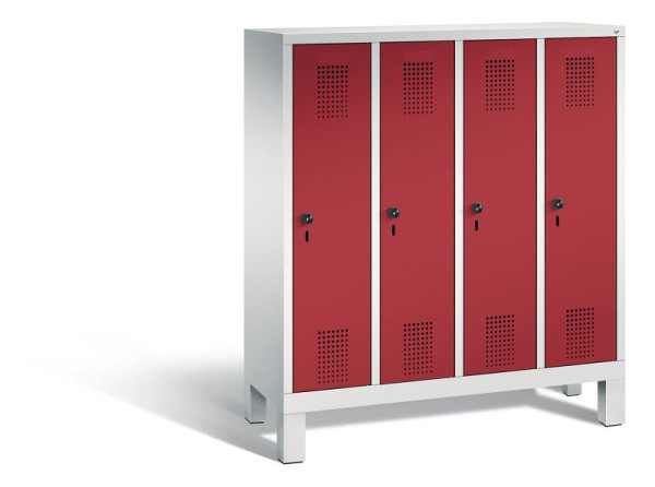 C+P Kindergarten-Spind Evolo, H1350xB1190xT300mm, Farbe: Lichtgrau / Rubinrot, 480103-40 S10048