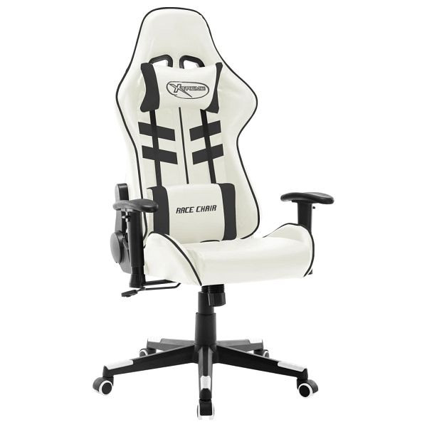 vidaXL Gaming-Stuhl Weiß und Schwarz Kunstleder, 20535, 8720286193792