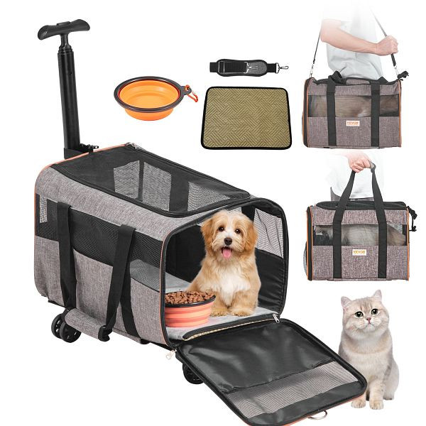VEVOR Hundetrolley Faltbarer Hunderucksack Max. 9,9kg Tragfähigkeit Transporttasche aus 600D Oxford-Stoff, CWLGXHS22LBSACDGXV0