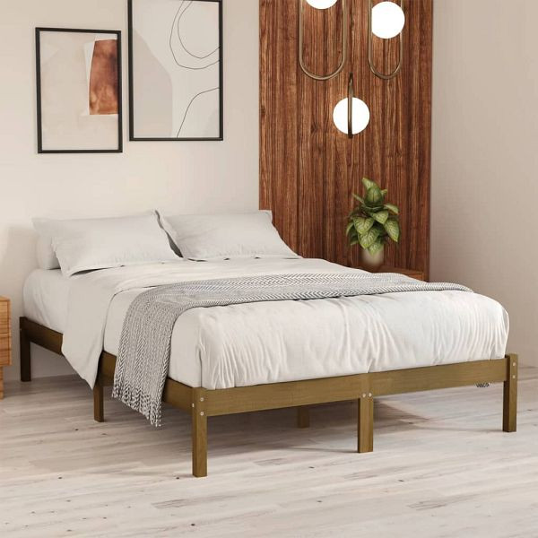 vidaXL Massivholzbett Honigbraun Kiefer 200x200 cm, 810040