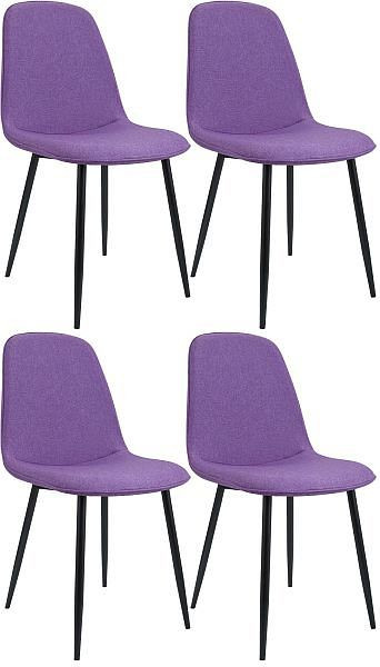 CLP 4er Set Esszimmerstuhl Maryam Stoff, lila, 327444
