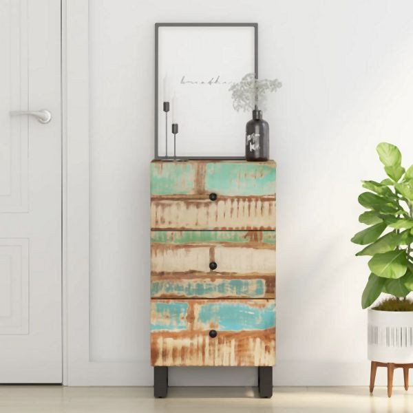 vidaXL Sideboard mit 3 Schubladen 40x33,5x75 cm Altholz Massiv, 352907