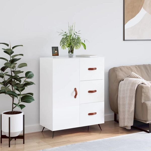 vidaXL Sideboard Hochglanz-Weiß 69,5x34x90 cm Holzwerkstoff, 827886