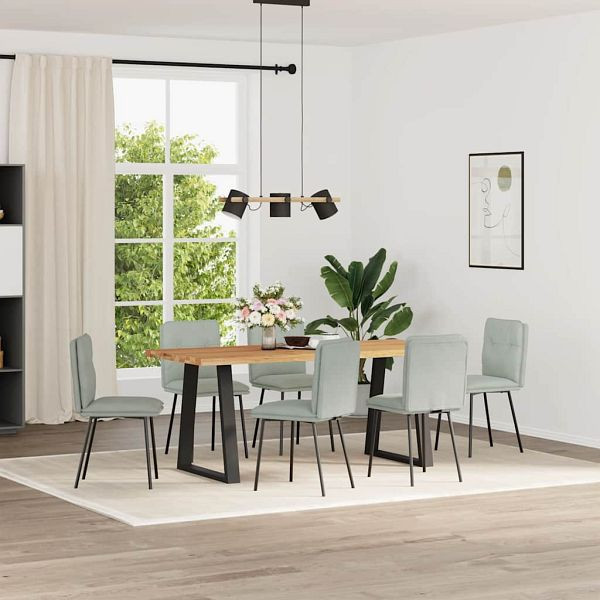 vidaXL Esszimmerstühle 6 Stk. Hellgrau Samt, 3315679, 8721158571243