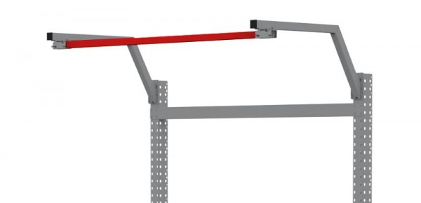Manuflex Schienenbahn-Laufschiene in Rubinrot RAL 3003 für UNIVERSAL/PROFI/PACKPOOL-Aufbauportale, für Tischbreite 1000 mm, Rubinrot, ZB3891.3003
