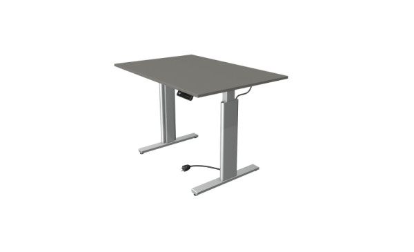 Kerkmann Sitz-/Stehtisch Move 3 silber, B 1200 x T 800 mm, elektrisch höhenverstellbar von 720-1200 mm, grafit, (Montage), 10231812-1