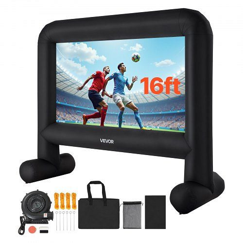 VEVOR aufblasbare Beamerleinwand 600D mit Tragetasche, 16:9, für Heimkino/Poolspaß (378 x 130 x 317 cm), XCQSTYPMZJS1S3W90001V2