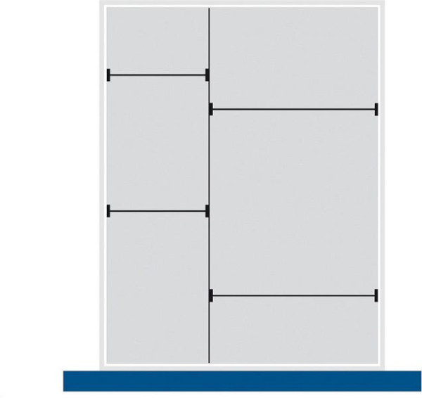 bott cubio Sortiment mit 8 Trennwänden 1 x Trennwand/7 x Steckwand BxTxH: 525 x 650 x 52 mm, verzinkt, 43020628.51