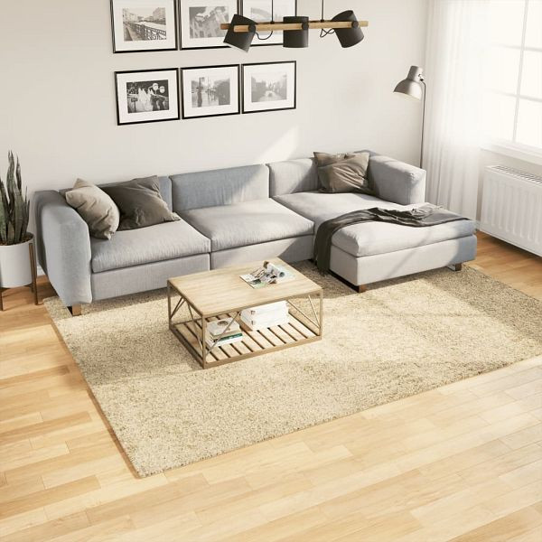 vidaXL Teppich Shaggy Hochflor Modern Golden 200x280 cm, 375349