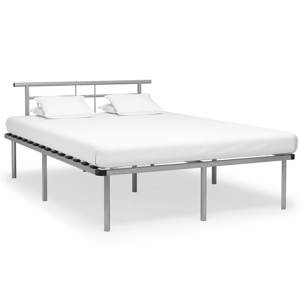 vidaXL Bettgestell Grau Metall 140x200 cm, 324831, 8720286163009