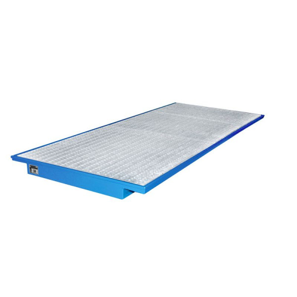 STEIN HGS Einhängewanne EHW, 3mm Stahlblech, verzinktes Gitterrost, 227 Liter, RAL 5012 lichtblau, Gesamthöhe 110 mm, lackiert, 79201.0021