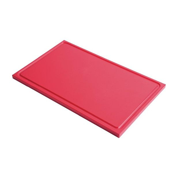 Gastro M Schneidebrett mit Saftrille GN1/2 rot, 15 mm dick, GN325