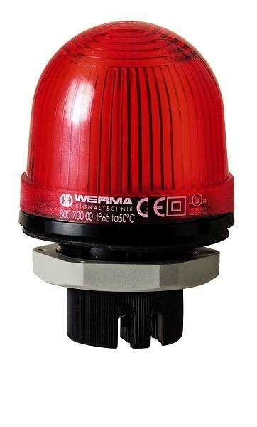 WERMA Blitzleuchte Einbaumontage 230VAC 85 x 57 mm RD- rot, 802.100.68