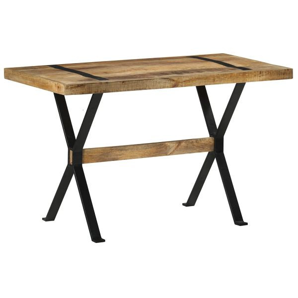 vidaXL Esstisch 120x60x76 cm Raues Mangoholz, 321604, 8720286104965