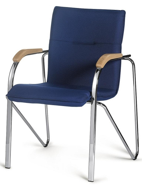 Deskin Besucherstuhl ARKAS, 4-Fuß Gestell verchromt, Bezug Stoff Delta1, Farbe dunkelblau, 236313