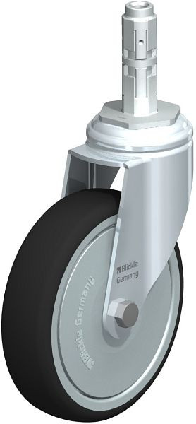 Blickle LKRA-PATH 126K-11-FK-E12 Apparate-Lenkrolle mit Expander, Thermoplastisches Polyurethan, Grau, 848904