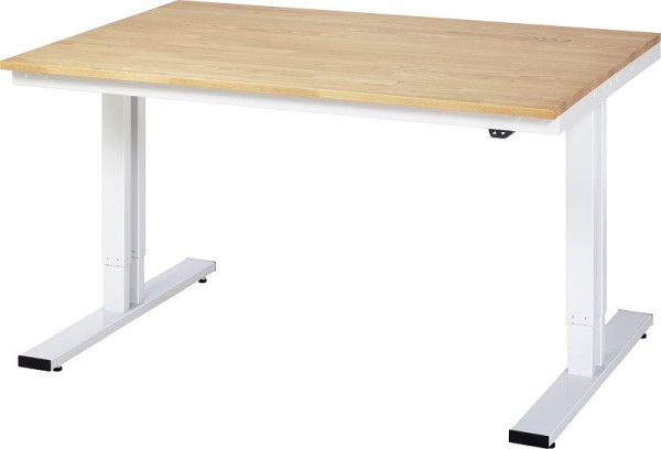 RAU Werktisch Serie adlatus 300 (elektrisch höhenverstellbar), Buche-Massiv-Platte, 1500x720-1120x1000 mm, 08-WT-150-100-B