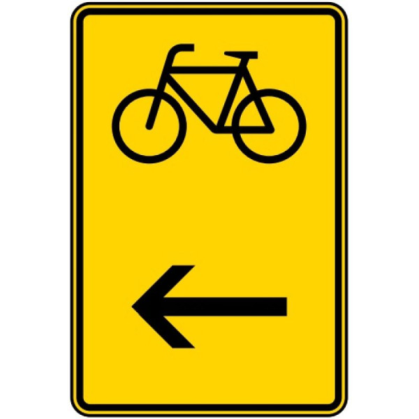 Stein HGS Wegweiser für Radverkehr hier links Nr. 422-16, 420 x 630 mm, RA2, Flachform 3 mm, 422-16-123