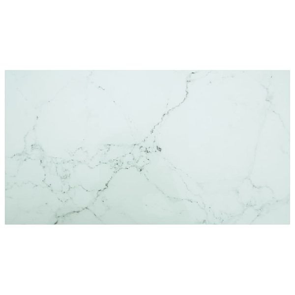 vidaXL Tischplatte Weiß 120x65 cm 8 mm Hartglas in Marmoroptik, 322260