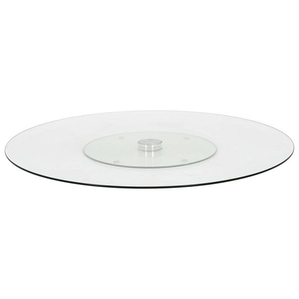 vidaXL Servierplatte Drehbar Transparent 60 cm Hartglas, 249498