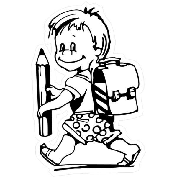 Stein HGS Hartschaum-Schild Kinderfigur mit Stift und Schulranzen, einfarbig, 15096