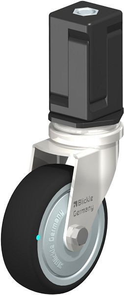 Blickle LRXA-PATH 75KD-FK-EXV07 Edelstahl-Apparate-Lenkrolle mit Expander, Thermoplastisches Polyurethan, Grau, 853385