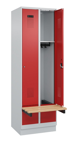 C+P Spind Evolo PLUS, 2 Abteil, 1950x600x815mm, 7035/3000, Zylinderschloss, 049040-20 S10030