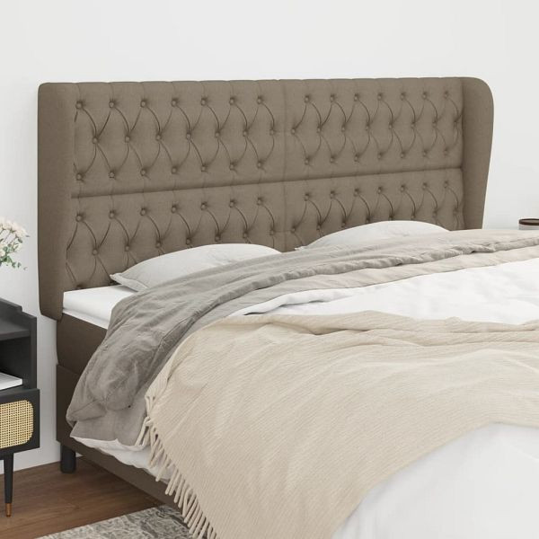 vidaXL Kopfteil mit Ohren Taupe 183x23x118/128 cm Stoff, 3118310