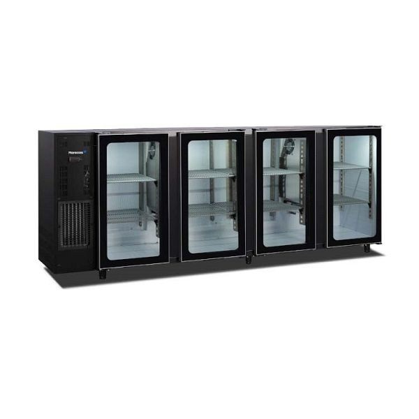 Marecos schwarzem Barkühlschrank mit 4 Glastüren, 206.042