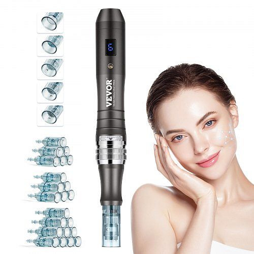 VEVOR Professionelles Mikronadelstift Derma-Stift 6 Gang mit 22 Nadeln 0-2,5mm, NMWZKZKZKZKZKTJH3V2
