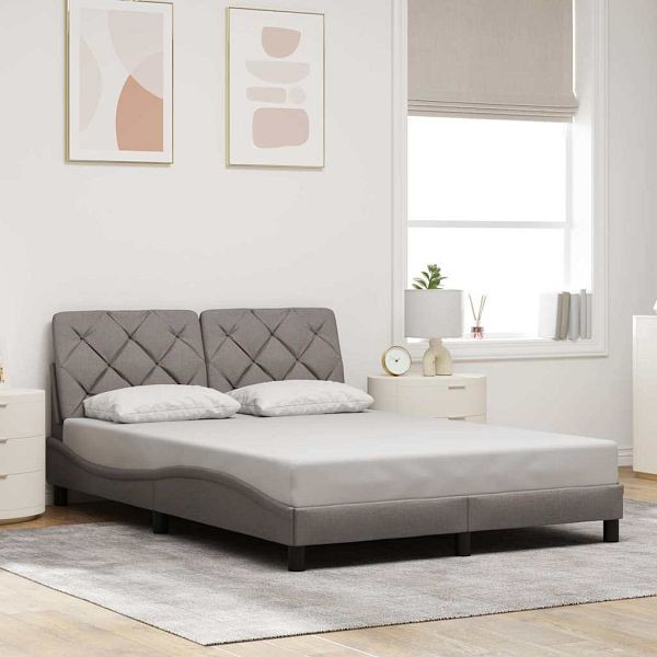 vidaXL Bettgestell ohne Matratze Taupe 120x200 cm Stoff, 3310591