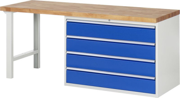 RAU Werkbank Serie 7000 - Modell 7709, B2000 x T700 x H840 mm, Systemunterbau B2000 x T650 x H800 mm, 03-7709A1-207B4S.11