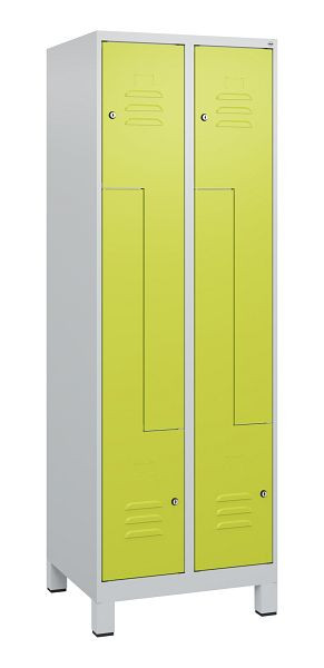 C+P Z-Spind Classic PLUS, Füße, 4 Abteile, 1800x600x500mm, 7035/0024, Zylinderschlösser, 0800137-204 S10025
