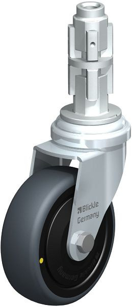 Blickle LRA-TPA 75K-ELS-FK-E03 Apparate-Lenkrolle mit Expander, Thermoplastisches Gummi-Elastomer, Grau, 751111