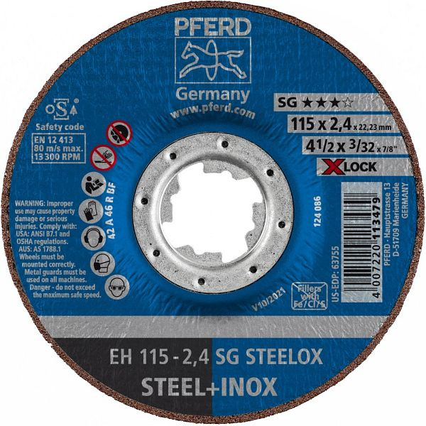 Pferd Trennscheibe EH 115-2,4 SG STEELOX/X-LOCK, VE: 25 Stück, 61340115