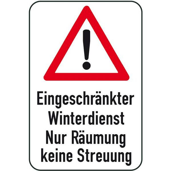Stein HGS Winterschild/Verkehrszeichen Eingeschränkter Winterdienst - Nur Räumung keine Streuung, 400x600mm, 14735