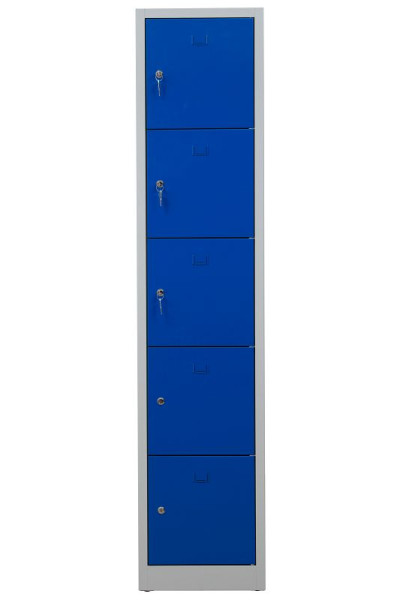 Gürkan Schließfächer, 45 x 41 x 190 cm, Lichtgrau, Enzianblau, EU Zylinderschloss, SHC/YVD.5, 110889