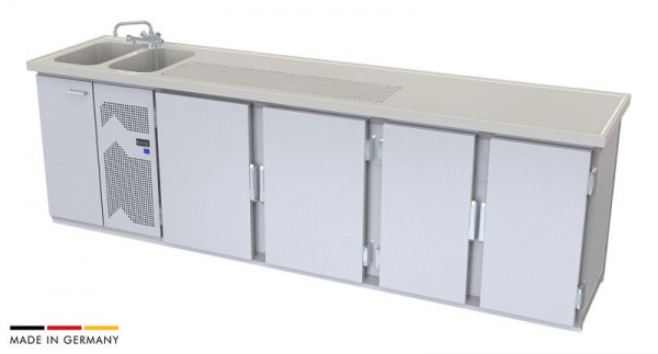 hefa Theke Novis 30V/2L-TTTT, Abmaße: 950 x 3.000 x 650/700 mm, Novis 30V/2L-TTTT