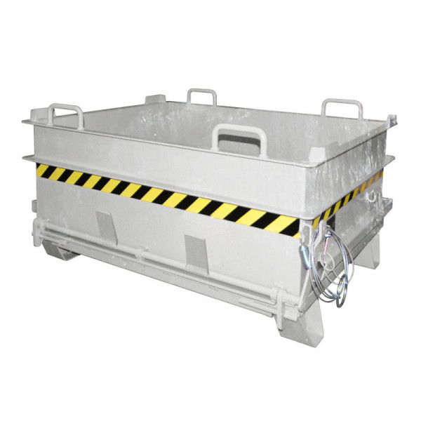 STEIN HGS Baustoffcontainer BC, mit Steinklammer-Entriegelung und Bodenentleerung, ohne Farbe, feuerverzinkt, Höhe 700 mm, feuerverzinkt, 79395.0010