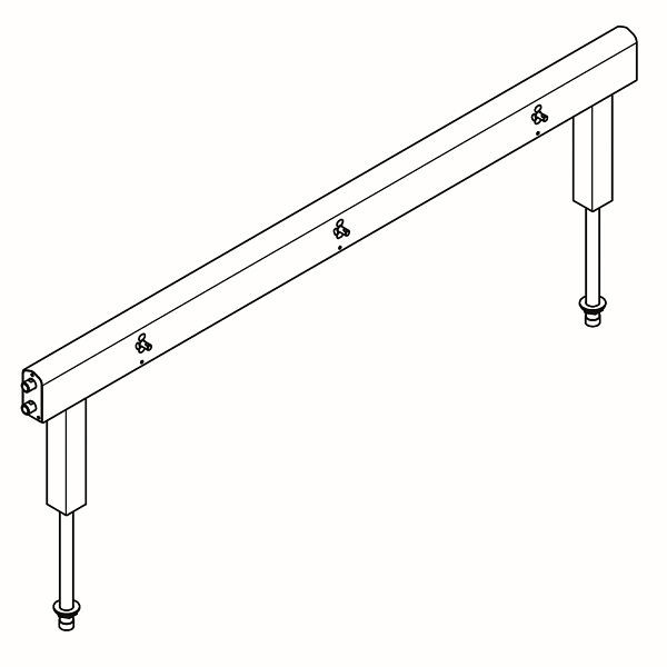 KWC Armatureneinheit, Edelstahl, doppelreihig, 6 Waschplätze, 2100 mm, Wasseranschluss seitlich übereinander, 2030072016