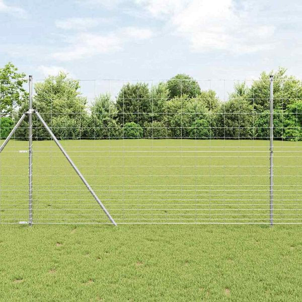 vidaXL Wildzaun Silber 25 x 1,5 m Verzinkter Stahl, 42005821