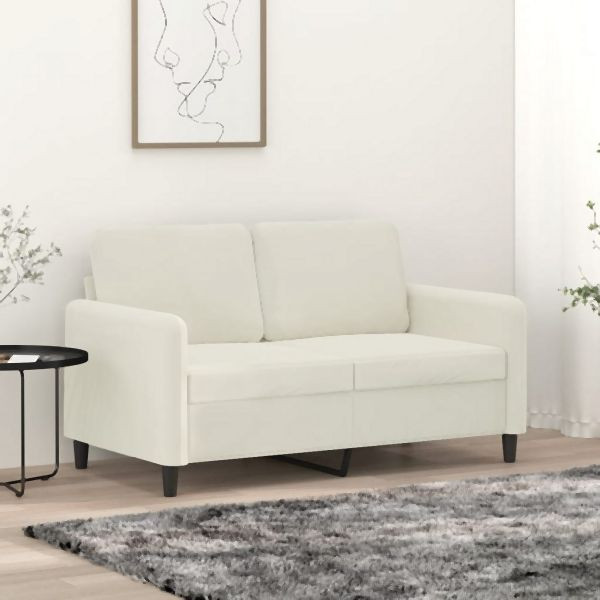 vidaXL 2-Sitzer-Sofa Creme 120 cm Samt, Platz zum Plaudern, 359440