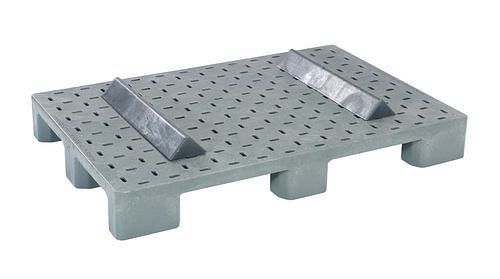DENIOS Europalette, aus PE-RE, 800 x 1200 x 200 mm, mit 9 Füßen und 2 Querkeilen, VE: 5 Stück, 312668