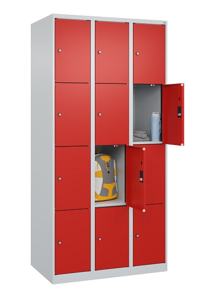 C+P Schließfachschrank Evolo PLUS, 12 Fächer, 1850x900x500mm, 7035/3020, 049000-304 S10005