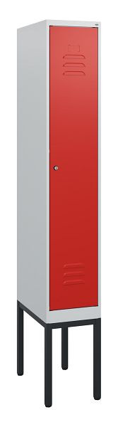 C+P Umkleidespind Classic PLUS, Gestell, 1950x300x500mm, 7035/3020, Zylinderschloss, 0800305-10 S10017